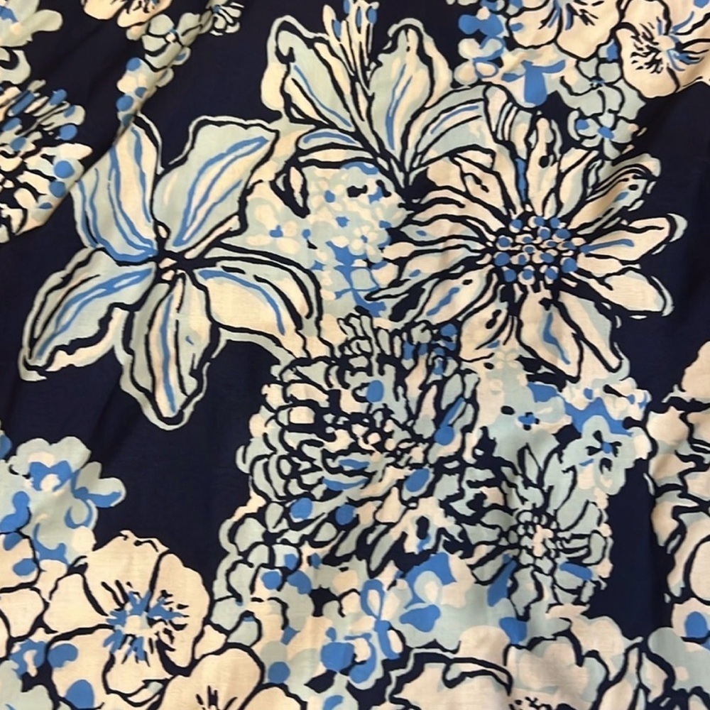 Lilly Pulitzer Iona Sleeveless Blouse Low Tide Navy Bouquet Floral NWT - Picture 7 of 7